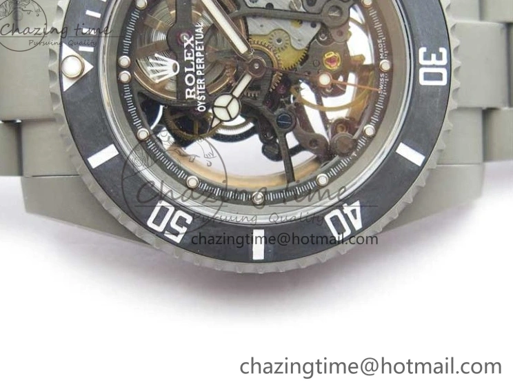 0522 Submariner 116610 Andrea Pirlo Sandblasted ROF Best Edition Carbon Bezel on Skeleton DIal SA TimelessDesign 2789